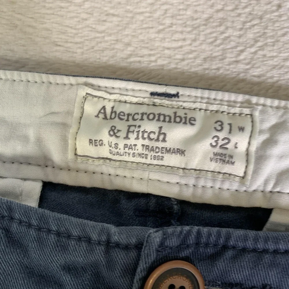 Abercrombie & Fitch Pants Mens 31x30 (Tag 31x32) Blue Chino Cotton Y2K Low Rise
